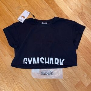 gymshark fraction crop top black NWT